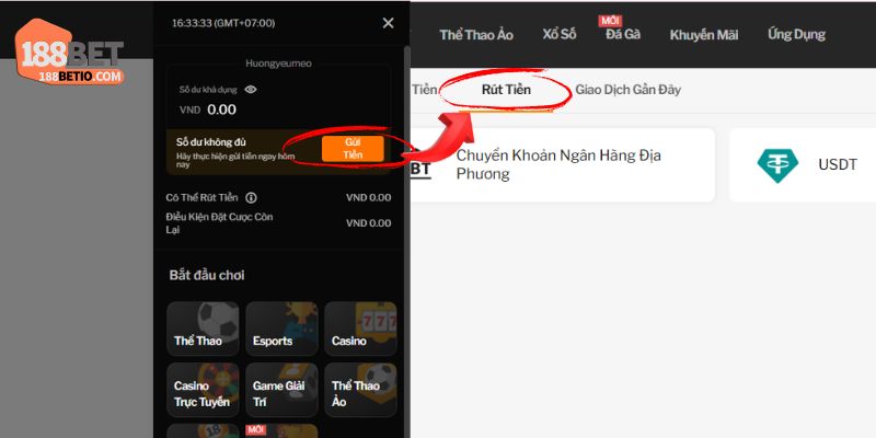 Rút Tiền 188Bet: Nhận Tiền Nhanh Chóng Với 3 Thao Tác Dễ Dàng 1 Điều kiện rút tiền 188Bet được đặt ra để đảm bảo an toàn giao dịch