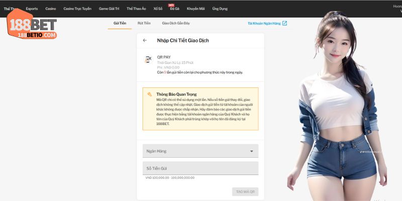 Nạp Tiền 188Bet: Thêm Ngân Sách Vào Tài Khoản Cực Dễ Dàng 3 Một vài lỗi phổ biến thường gặp khi nạp tiền 188Bet